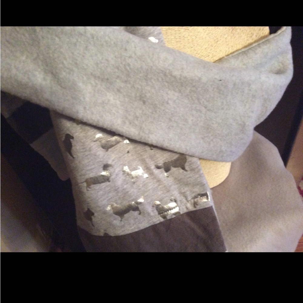 Women’s Scarf dachshund theme silver gray